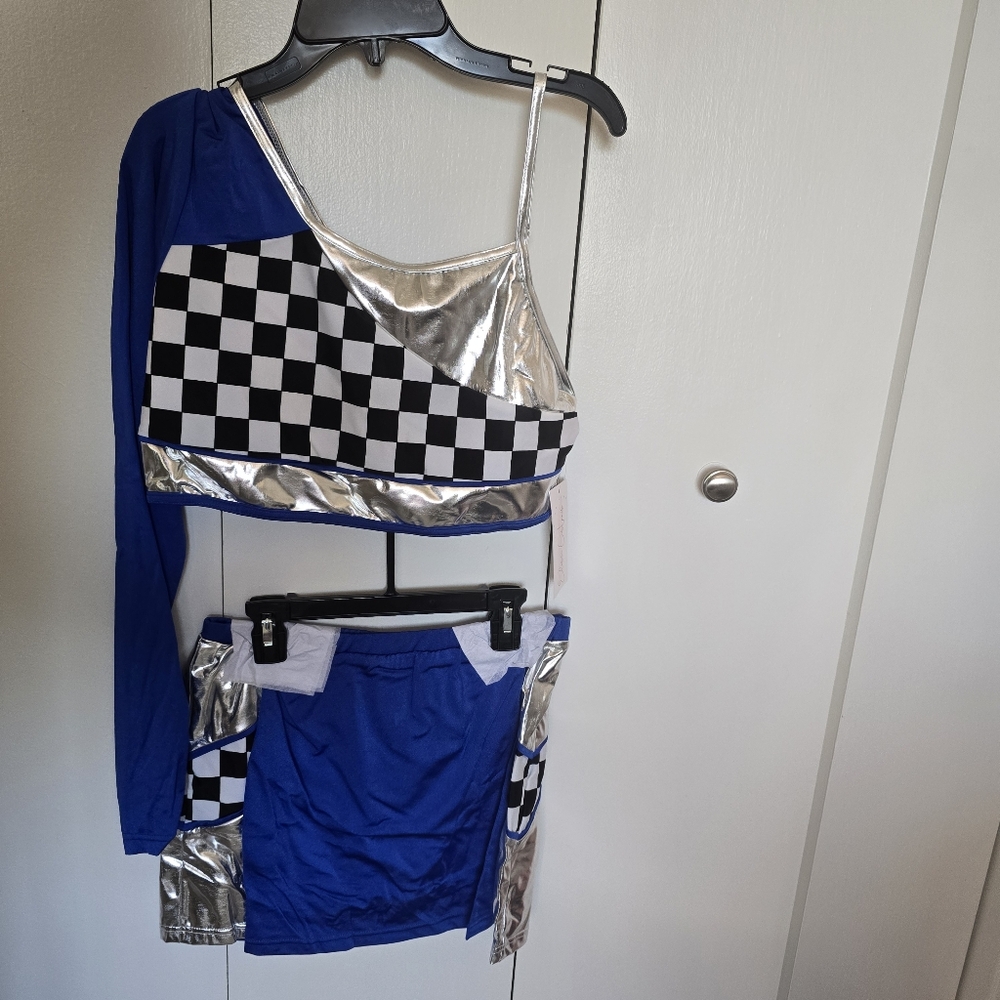 NWT Blue and Silver race car driver Woman’s costume